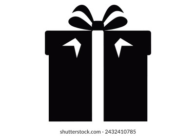 present silhouettes, Present gift box icon. Vector isolated elements.
