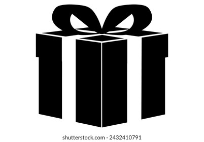 present silhouettes, Present gift box icon. Vector isolated elements.
