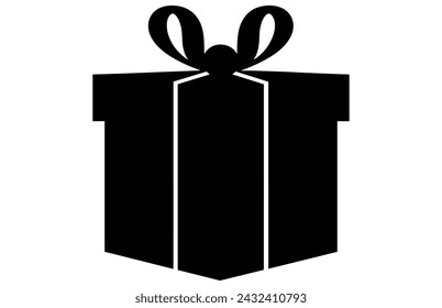 present silhouettes, Present gift box icon. Vector isolated elements.
