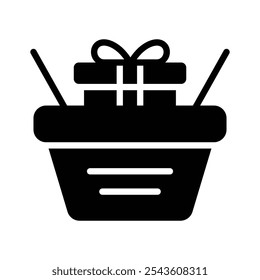 Present a variety of items with this gift basket icon for celebrations