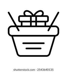 Present a variety of items with this gift basket icon for celebrations