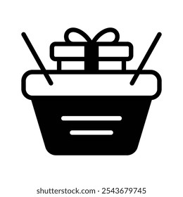 Present a variety of items with this gift basket icon for celebrations