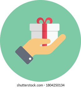 present vector  flat color icon 