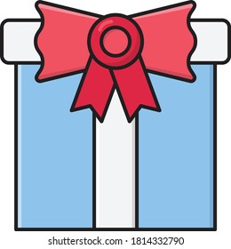 present vector flat color icon 