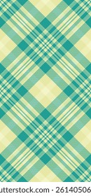 Present vector textile check, hounds tooth tartan pattern seamless. Tissue fabric plaid texture background in light and teal colors palette.