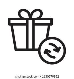 present vector thin line icon 