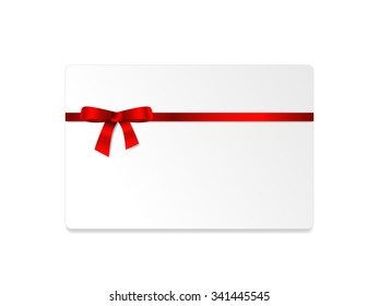 Present voucher with red ribbon horizontal