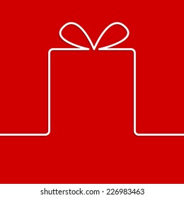 Present with white ribbon bow