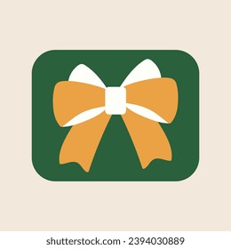 Present of winter set in flat cartoon style. This captivating image, where colorful gift box with big bow become the epitome of holiday excitement. Vector illustration.