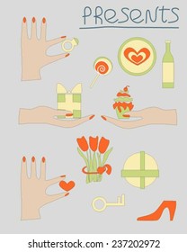 Present for women (Can be used as texture for cards, invitations, DIY projects, web sites or for any other design) 