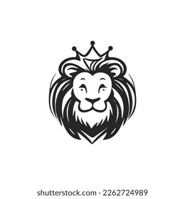 Presentable logo de un lindo león blanco y negro. Bueno para los negocios.