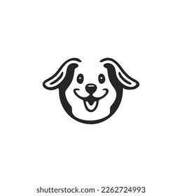Presentable black and white logo cute dog. Good for brands.