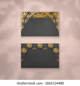 Presentable business card in black with Greek gold ornaments for your brand.