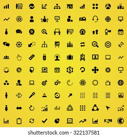 presentation 100 icons universal set for web and mobile
