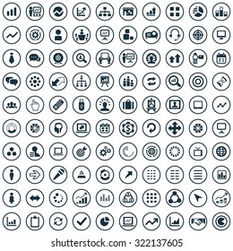 presentation 100 icons universal set for web and mobile