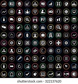 presentation 100 icons universal set for web and mobile