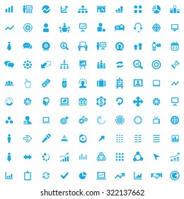 presentation 100 icons universal set for web and mobile