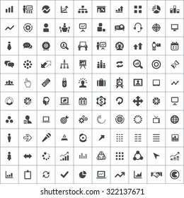 presentation 100 icons universal set for web and mobile