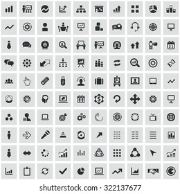presentation 100 icons universal set for web and mobile