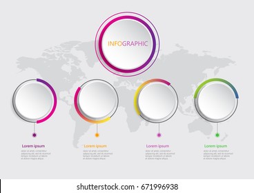 Presentation 3d business infographic template with 4 steps,Can be used for workflow layout, diagram,banner design,Vector illustration.