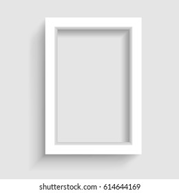 Presentation A3 or A4 vertical picture frame design with shadow on gray background