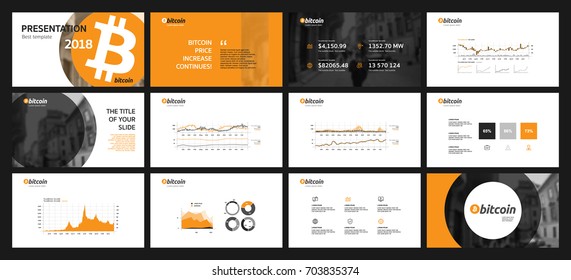 Presentation about ccryptocurrency bitcoins. This template is the best as a business presentation, corporate report, used in marketing and advertising, the annual report, flyer and banner