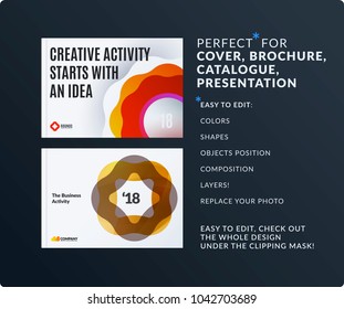 Presentation. Abstract vector set of modern horizontal templates with colourful wave