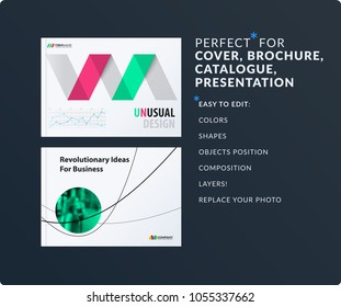 Presentation. Abstract vector set of modern horizontal templates with arrows diagonal shapes for business, teamwork