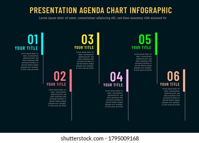 Presentation Agenda chart infographic vector 