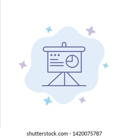 Presentation, Analytics, Board, Business Blue Icon on Abstract Cloud Background