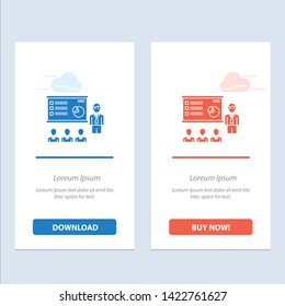 Presentation, Analytics, Business, Graph, Marketing, People, Statistics  Blue and Red Download and Buy Now web Widget Card Template