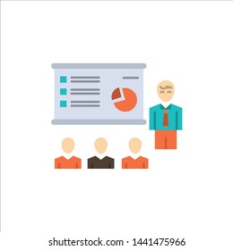 Presentation, Analytics, Business, Graph, Marketing, People, Statistics  Flat Color Icon. Vector icon banner Template