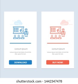 Presentation, Analytics, Business, Graph, Marketing, People, Statistics  Blue and Red Download and Buy Now web Widget Card Template