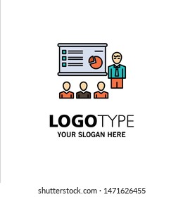 Presentation, Analytics, Business, Graph, Marketing, People, Statistics Business Logo Template. Flat Color