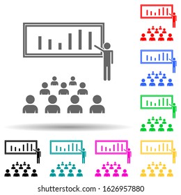 presentation of the audience diagram multi color style icon. Simple glyph, flat vector of conversation and friendship icons for ui and ux, website or mobile application