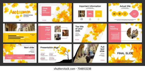 Presentation of the autumn season. This template is the best as a business presentation, corporate report, used in marketing and advertising, the annual report, flyer and banner