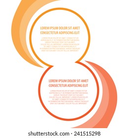 Presentation background blended circular elements with orange and red contour for your text 