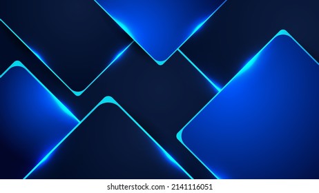 Presentation background blue design with abstract geometrics shapes decoration. Vector illustration for technology, game design, business or corporate needs