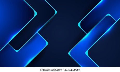 Presentation background blue design with abstract geometrics shapes decoration. Vector illustration for technology, game design, business or corporate needs