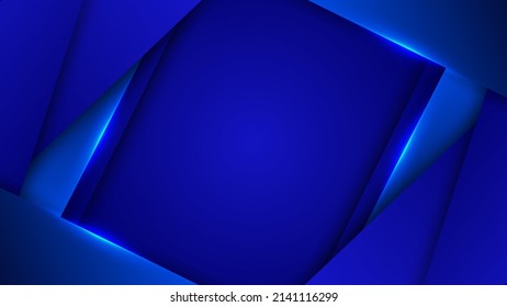 Diseño moderno de fondo de presentación azul con formas geométricas abstractas de decoración. Ilustración de vectores para tecnología, diseño de juegos, contexto educativo, necesidades empresariales o corporativas