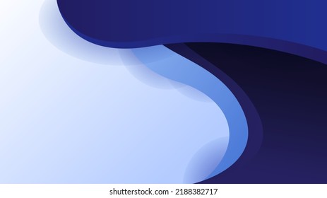 Presentation background with blue wavy curve element on white background. Vector illustration