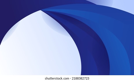 Presentation background with blue wavy curve element on white background. Vector illustration