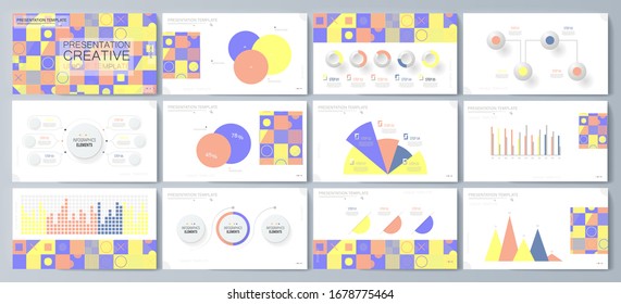 Presentation background, brochure design Elements templates on gradient background.