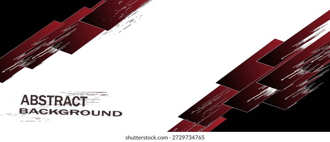 Presentation background with red black decoration on white background. Vector background overlap dimension modern rectangle bar design for text and message website design, poster, banner, and much mor