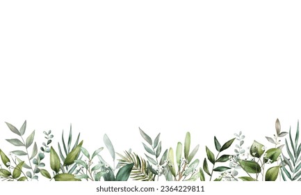 Presentation Background with tropical leaf plant on green background vector design. With copy space area.	
