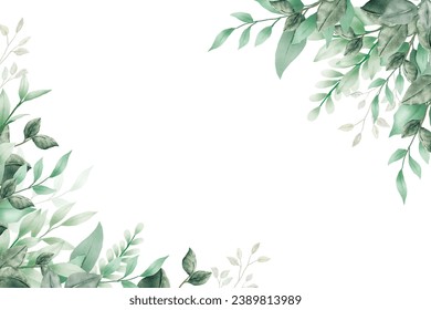 Presentation Background with tropical leaf plant on white background vector design. With copy space area.	
