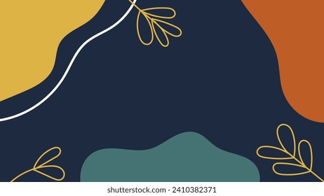Presentación Fondo con planta de hoja tropical, diseño vectorial.
