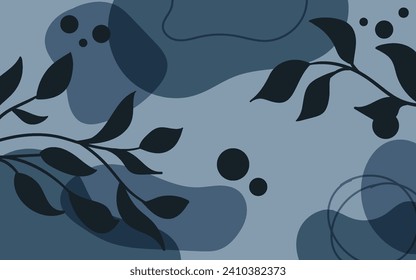 Presentación Fondo con planta de hoja tropical, diseño vectorial.