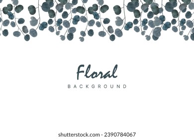 Presentation Background with tropical watercolor leaf plant on white background vector design. With copy space area.