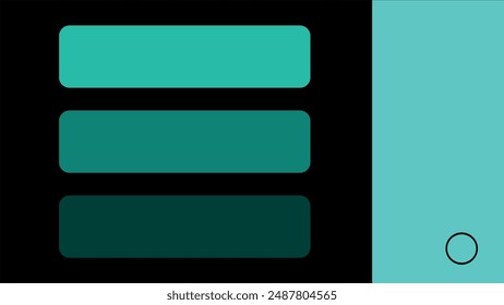 Presentation background turquoise and black color. Stylish solution for designers, creating layouts, presentations, commercial proposals, banners, mockups, brand books